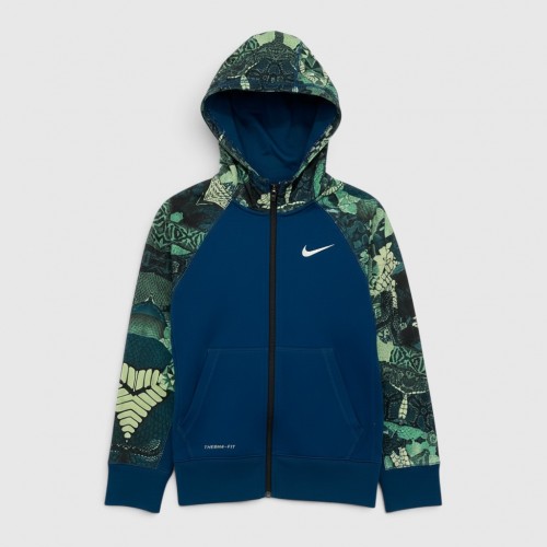 Nike Therma-FIT Graphic Sleeve Full-Zip Hoodie Blue & Green / Pre Owned